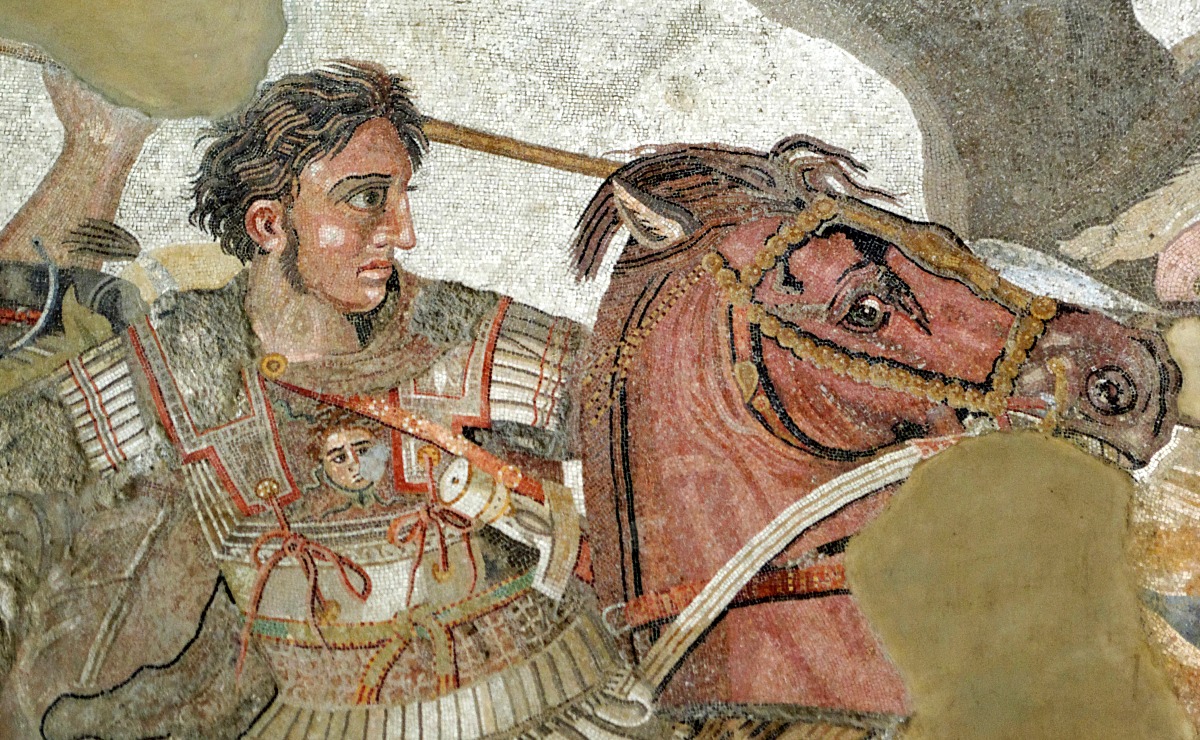 Alejandro Magno en un fragmento de un mosaico romano de Pompeya. (Wikimedia Commons)