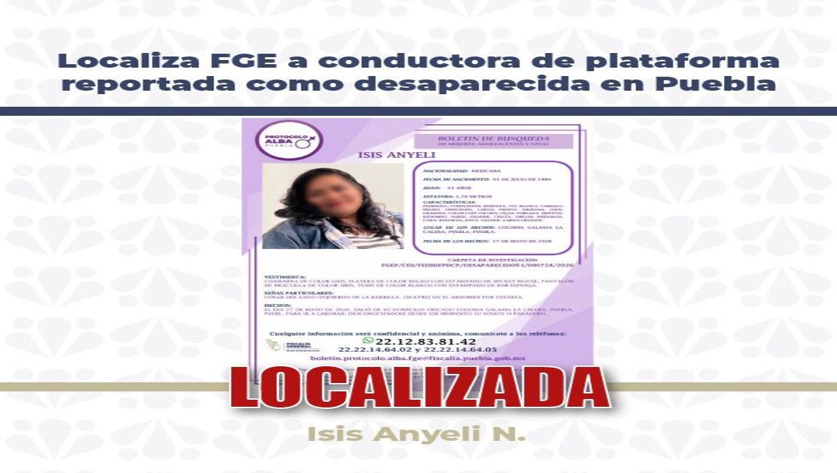Localiza FGE a conductora de aplicación privada de la libertad | Especial