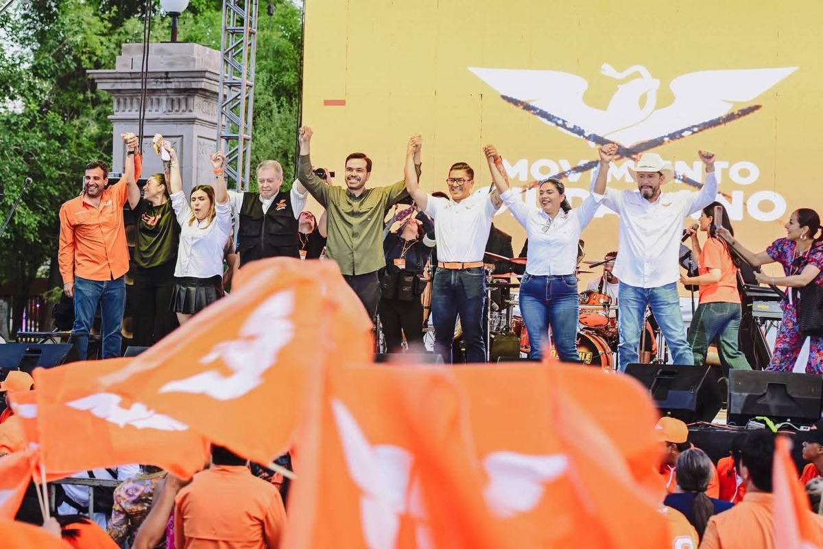 Máynez acompaña cierre de campaña de candidatos de Movimiento Ciudadano. | Especial.