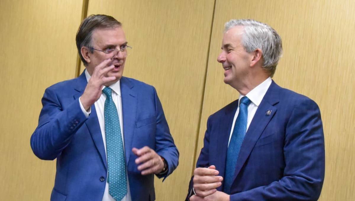 Representante comercial de EU, Jeff Goettman y Marcelo Ebrard. | Foto: @m_ebrard