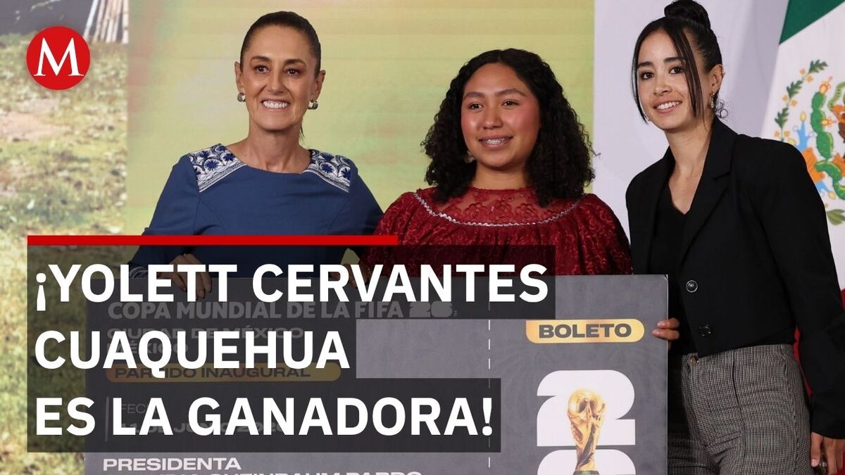 Sheinbaum dona su boleto del Mundial a Yolett Cervantes
