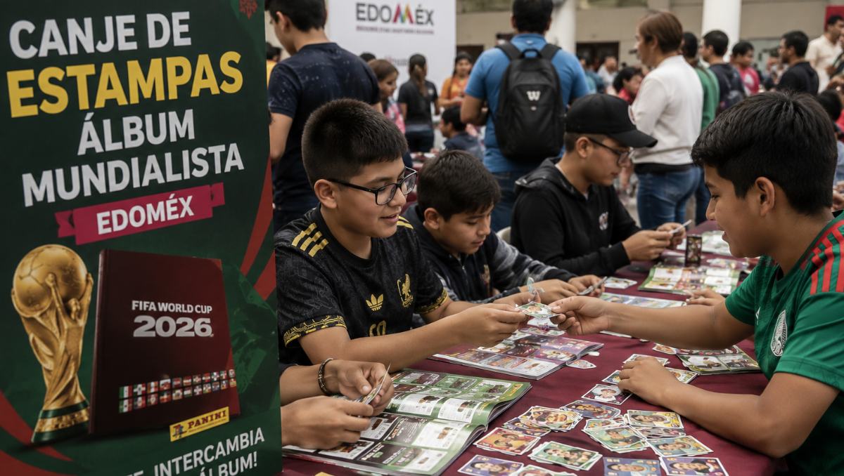 Coleccionistas de Nezahualcóyotl ya tienen un nuevo sitio para intercambiar estampas y avanzar en su álbum del Mundial 2026. | Imagen creada con IA