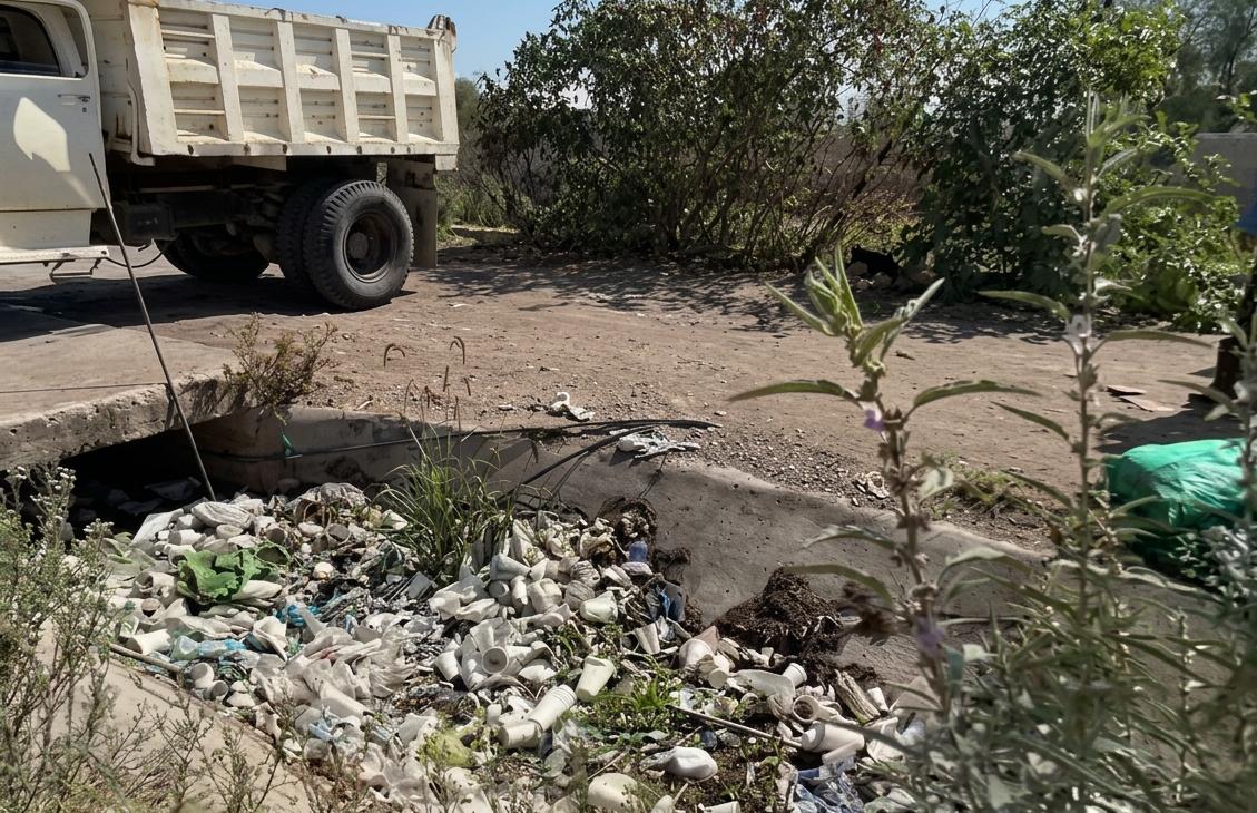 Multas en Tlahuelilpan por tirar basura. (Francisco Villeda)