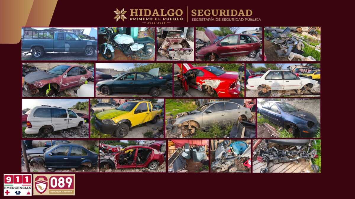 Automóviles robados en Hidalgo. (Cortesía)