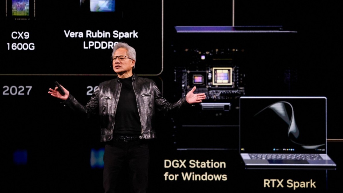 El CEO de Nvidia, Jensen Huang, presenta el RTX Spark durante su discurso principal en Computex 2026 en Taipéi el 1 de junio de 2026. | Foto: EFE