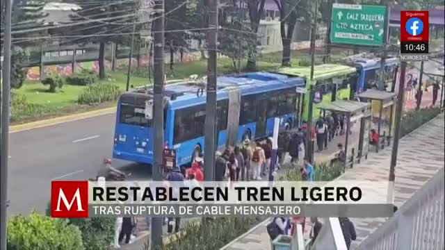 Falla en Tren Ligero obliga desalojo rumbo al Estadio Azteca