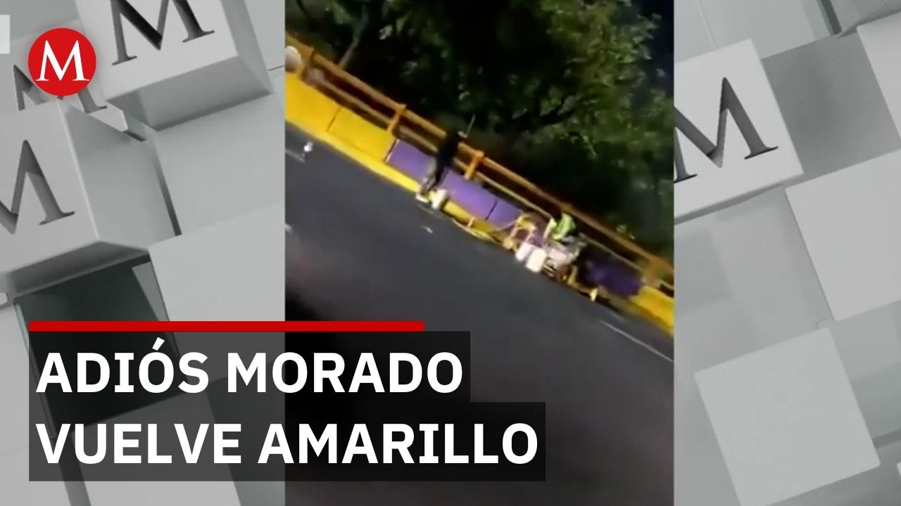 CdMx repinta infraestructura amarilla tras polémica por color morado rumbo al Mundial