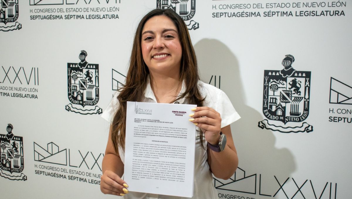 La diputada de Morena, Greta Barra presentó la iniciativa para actualizar la legislación estatal en materia de igualdad sustantiva. | Especial