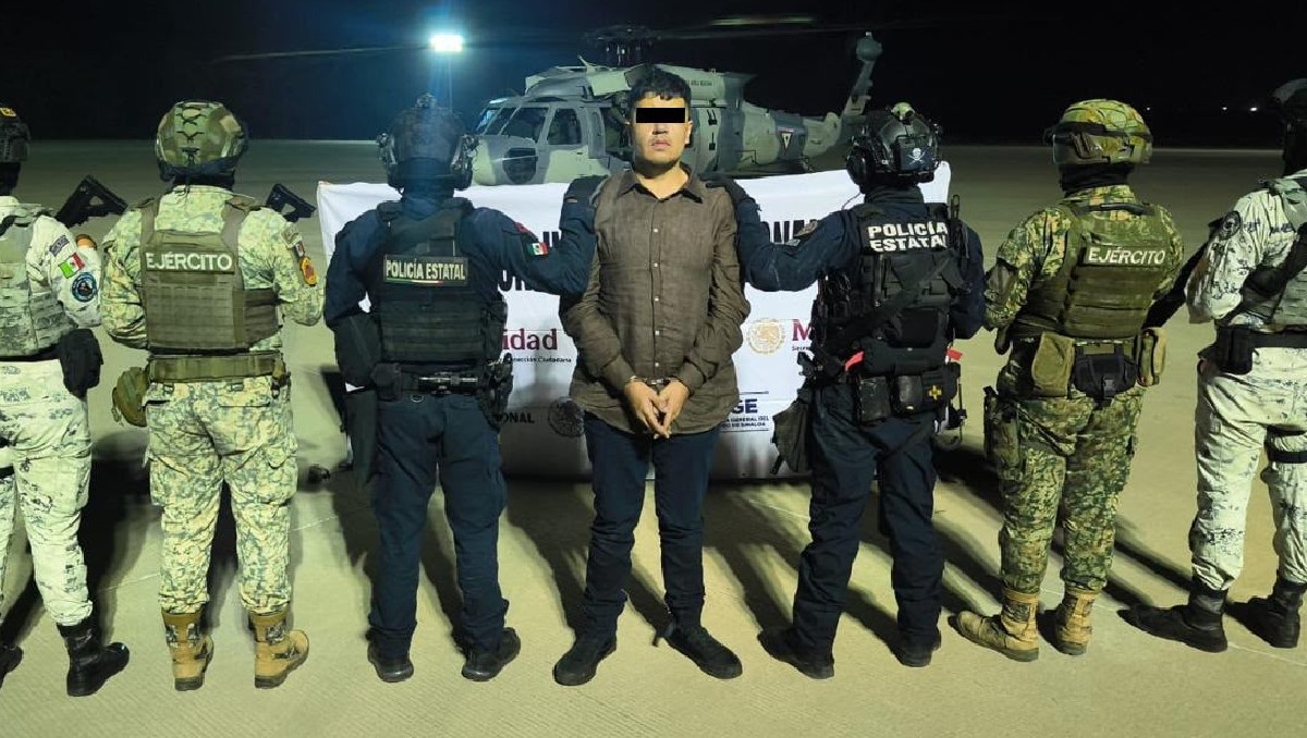 Gabriel Nicolás ‘N’, alias ‘El Gabito’ y operador de Los Chapitos, fue detenido en Mazatlán, Sinaloa. | Foto: SSPC