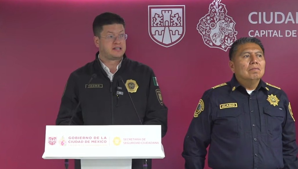 Pablo Vásquez Camacho, secretario de Seguridad Ciudadana, durante la conferencia de prensa sobre las protestas de la CNTE. | Especial