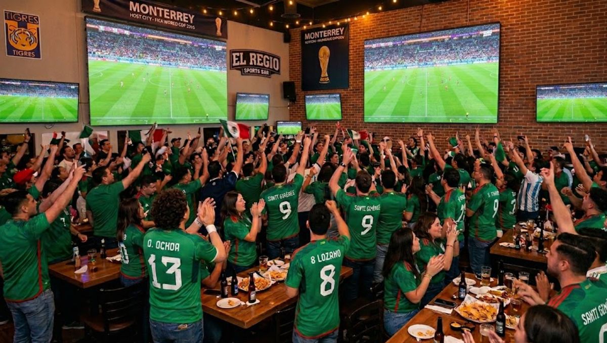 Bares, sports bars y restaurantes de Monterrey se preparan para transmitir los partidos y recibir a miles de aficionados | Imagen generada con IA