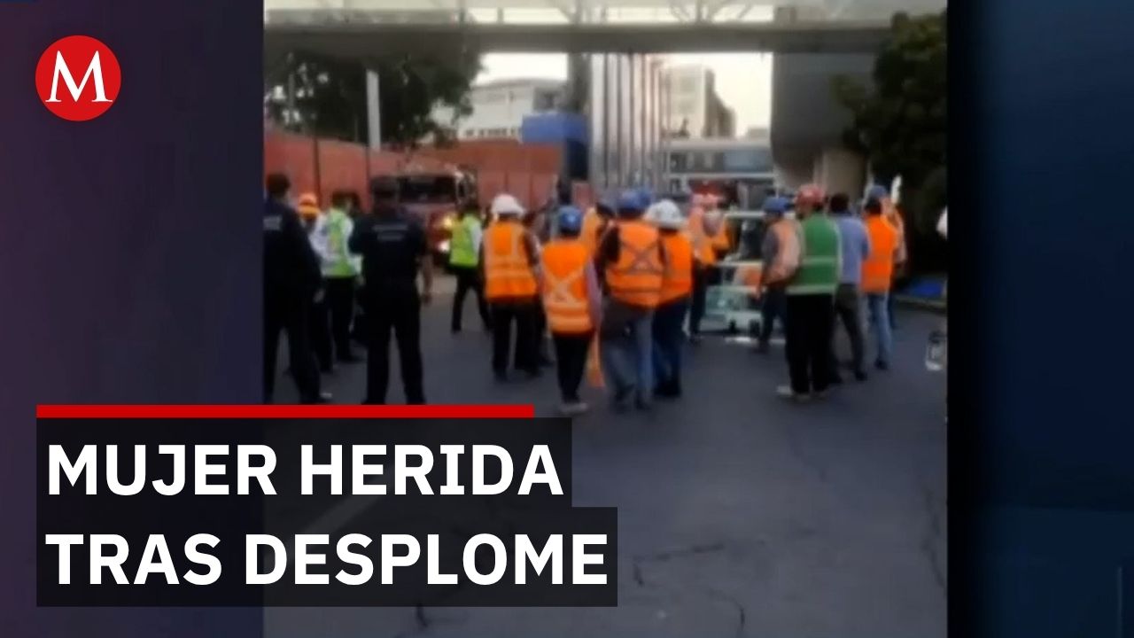 Caída de plafón en puente peatonal del AICM deja una mujer herida