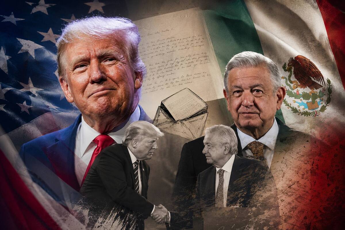 En la nueva carta, López Obrador pidió que regresara el viejo Trump (Diseño: Rafael Mejia creada con IA).