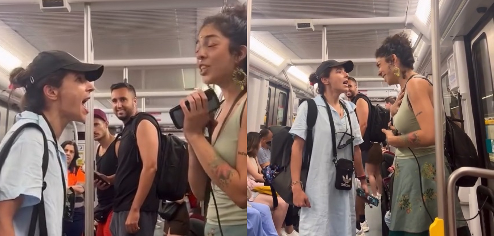 La mujer no sostuvo diálogo, pero tampoco no paro de gritarle a la cantante ambulante. | Especial