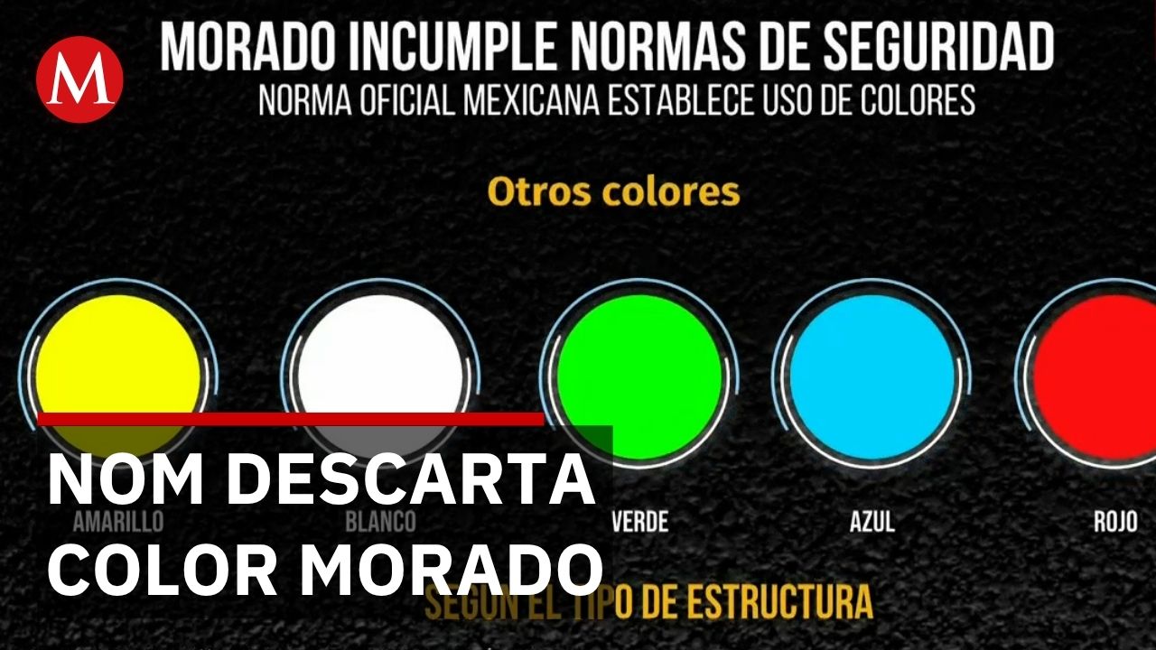 NOM de seguridad vial establecen que el color morado no cumple funciones de señalización