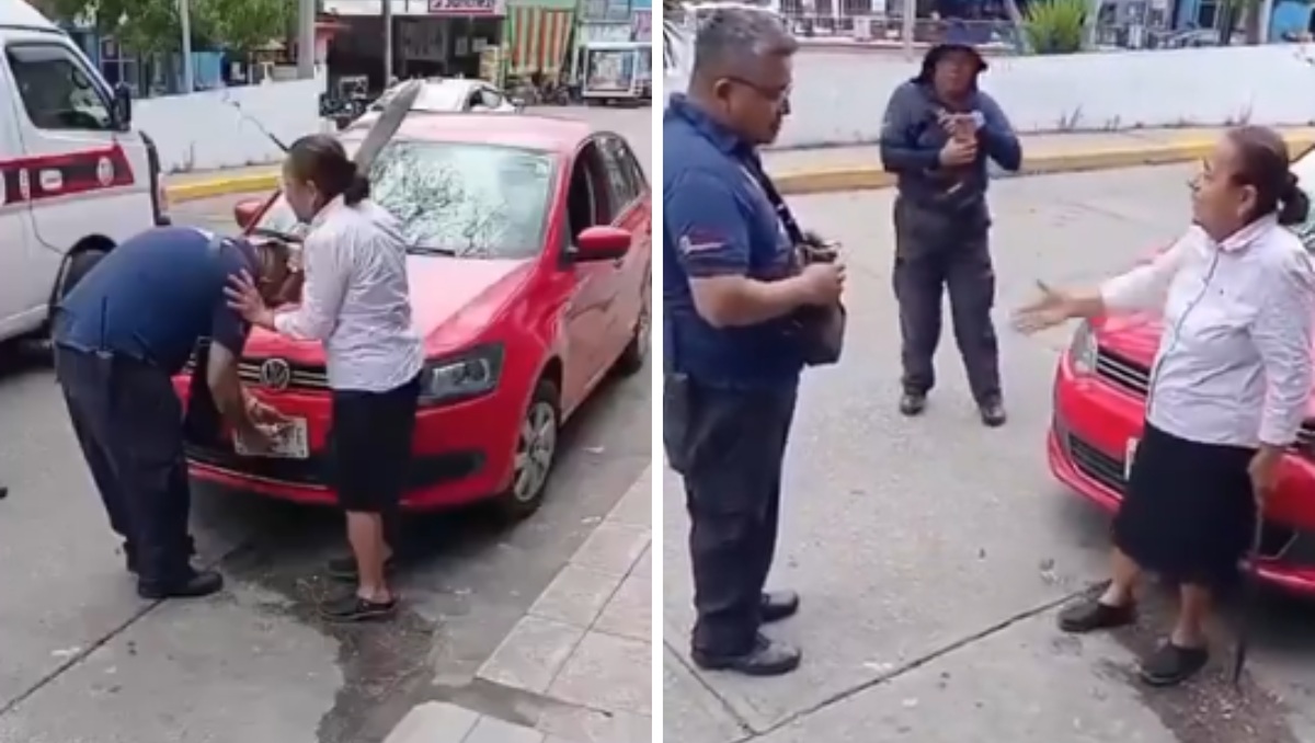 La adulta mayor confrontó a policías de tránsito con un arma blanca | Foto: Especial