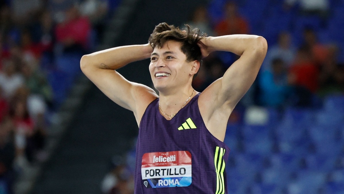 Erick Portillo subió al podio de la Liga Diamante en Roma al finalizar segundo en la prueba de salto de altura (Reuters)