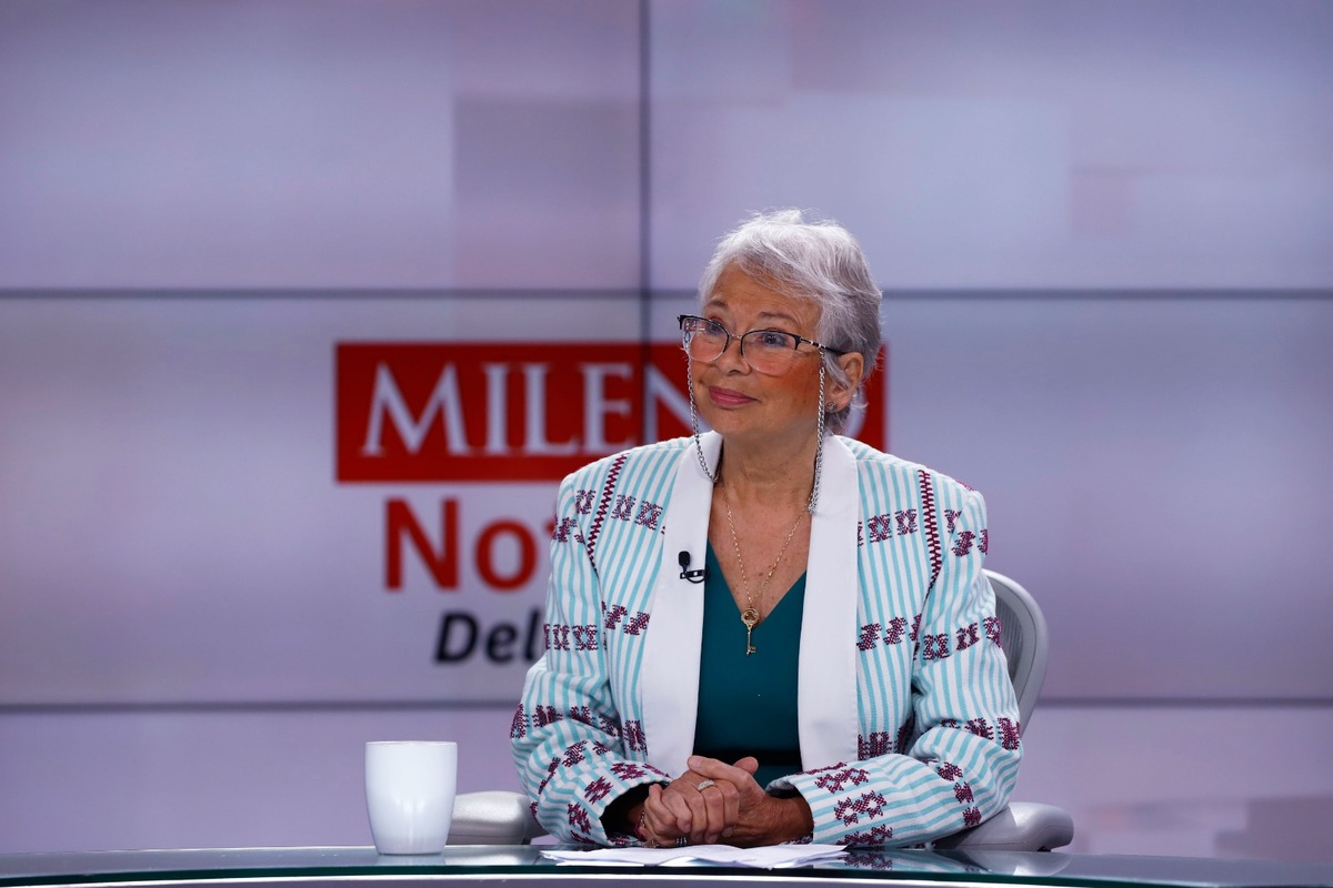Olga Sánchez Cordero habló sobre su relación con Morena en entrevista para Milenio Televisión. | Foto: Ariana Pérez
