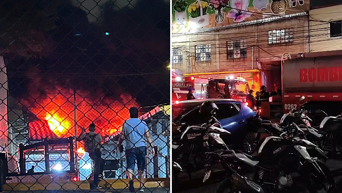 Se registra incendio en una bodega ubicada a un costado del Mercado de Jamaica (Jorge Becerril)