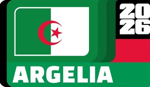 Imagen de la bandera de Argelia con el texto Selección Argelia 2026