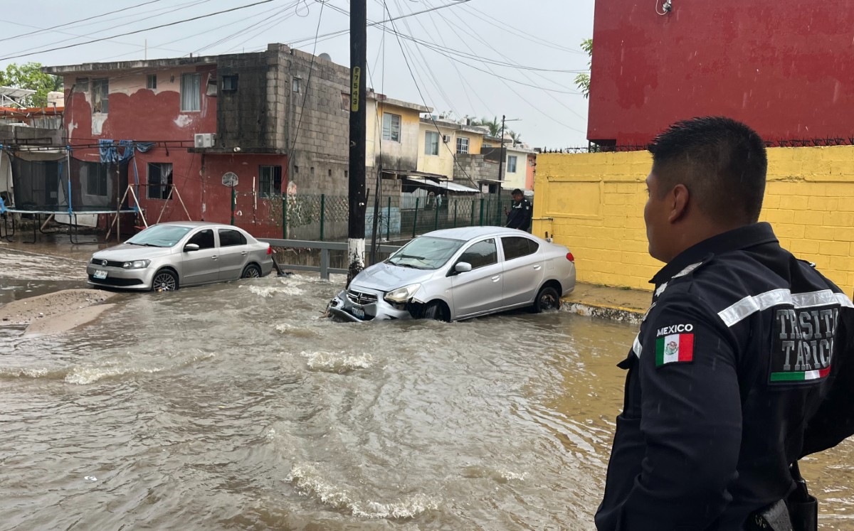 Autos arrastrados por la corriente, árboles caídos y encharcamientos, los saldos de la jornada. | YAZMÍN SÁNCHEZ