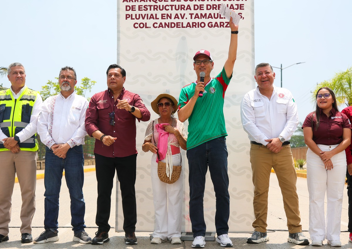 Erasmo González inicia dren pluvial en avenida Tamaulipas; obra hidráulica por 2 millones de pesos