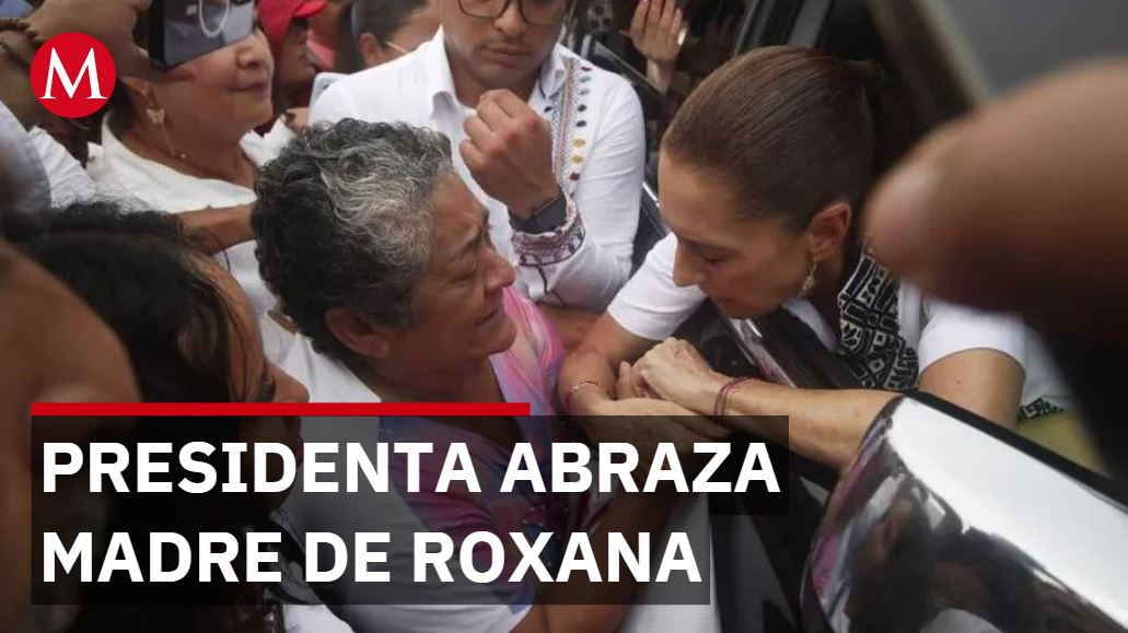 Madre de Roxana Guzmán llora en brazos de presidenta Sheinbaum mientras buscan a su hija
