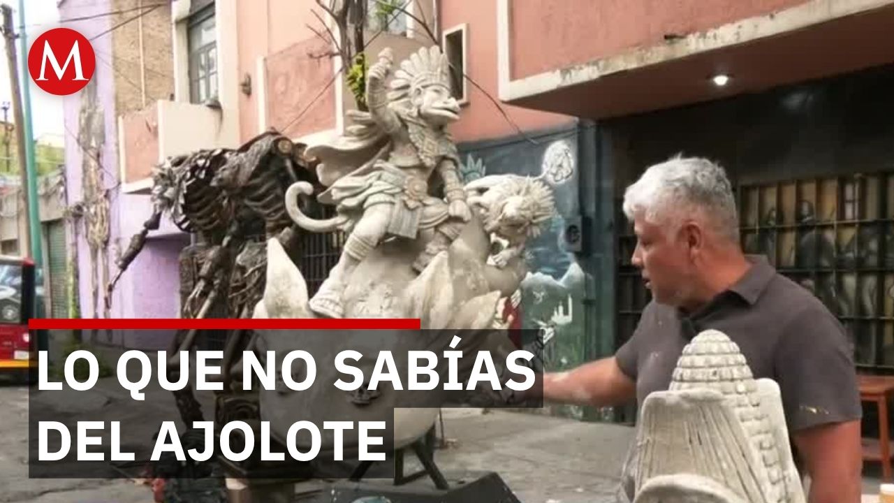 Cristóbal Ochoa expone la leyenda del ajolote mexicano con 11 esculturas antes del mundial