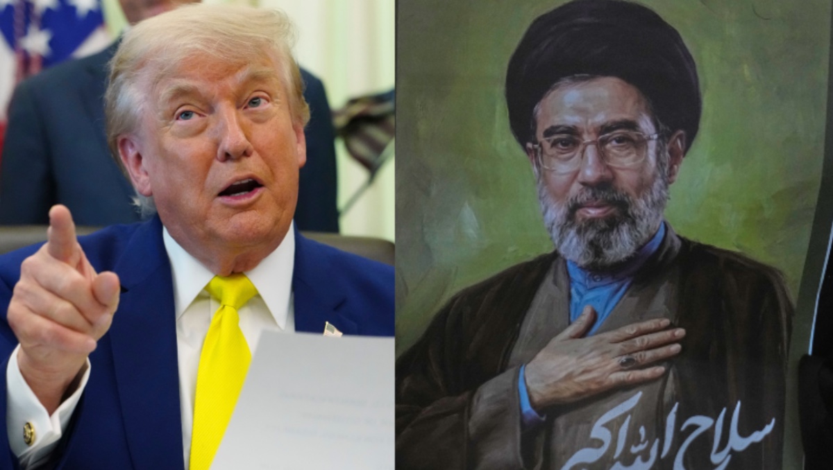 Donald Trump y Mojatba Jamenei. | AP