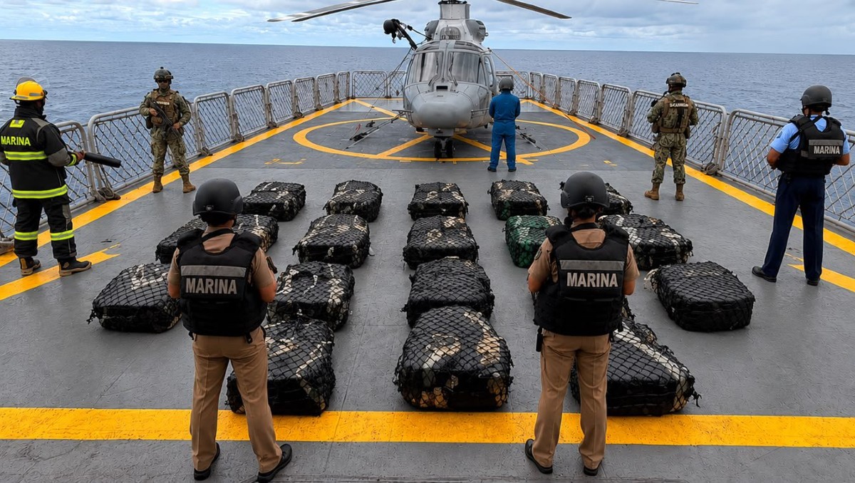Autoridades aseguraron embarcación con 800 kilos de cocaína en Guerrero.  | Foto: SSPC