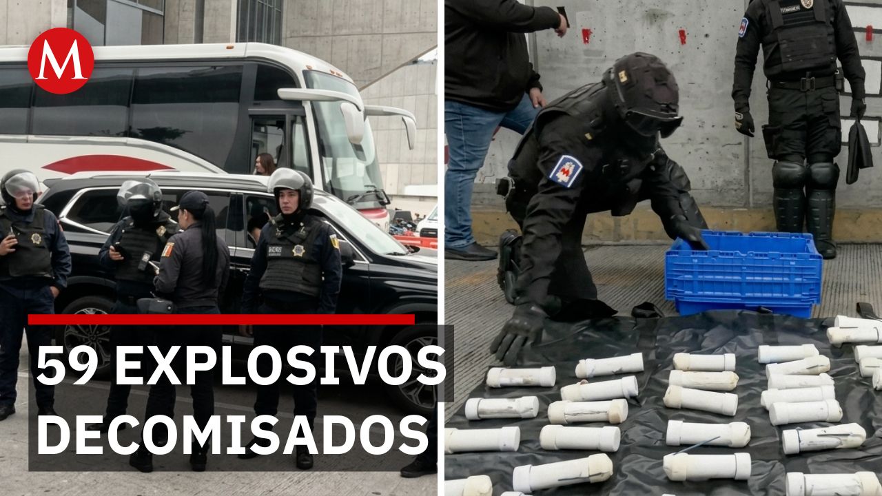 Autoridades decomisan 59 explosivos en autobús con estudiantes de Ayotzinapa rumbo a CdMx