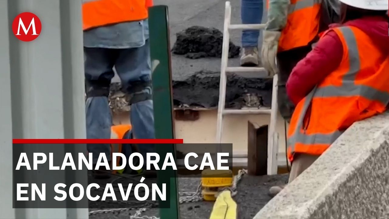 Aplanadora cae en socavón de la T2 del Aeropuerto durante trabajos de modernización