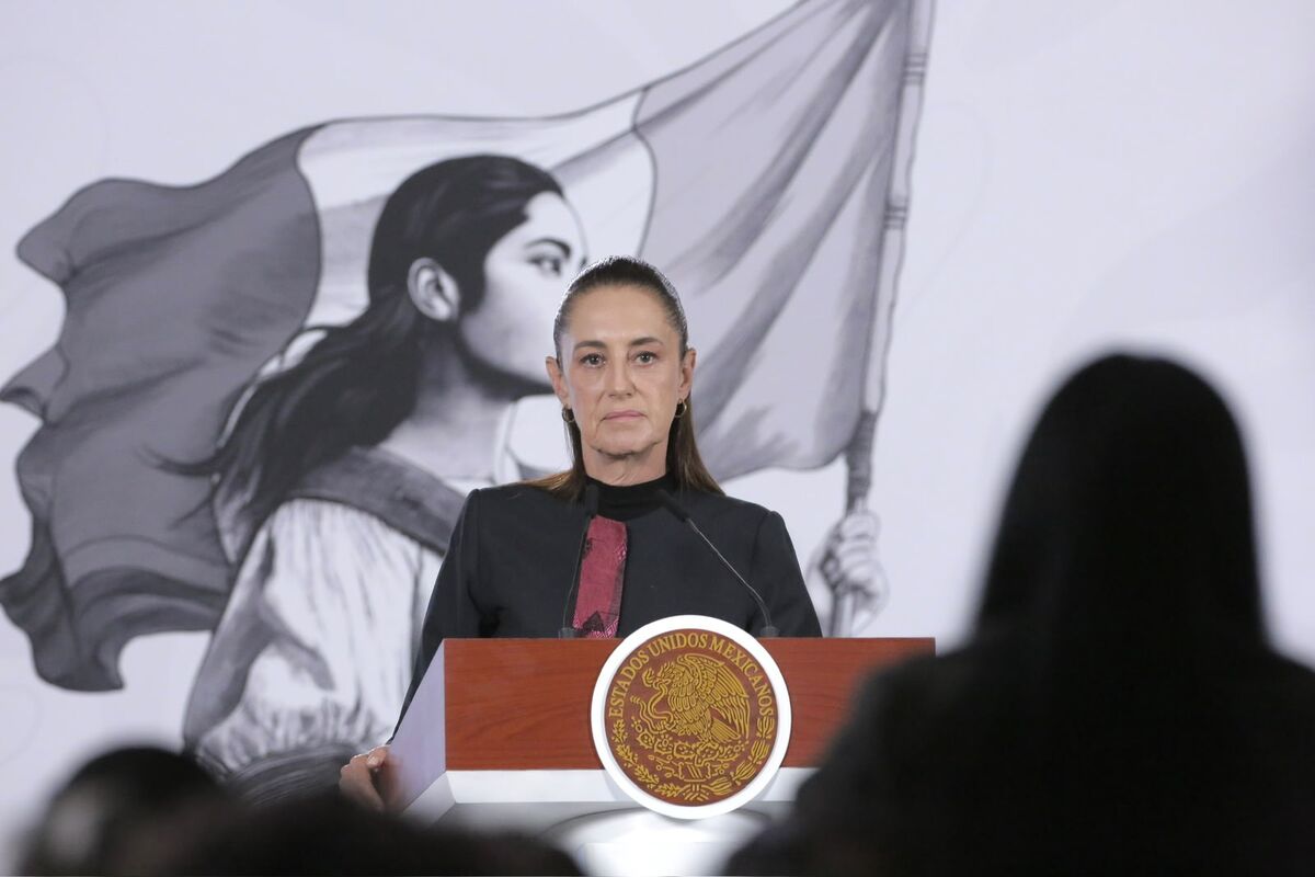 Claudia Sheinbaum en la conferencia matutina de Palacio Nacional. | Foto: Ariel Ojeda