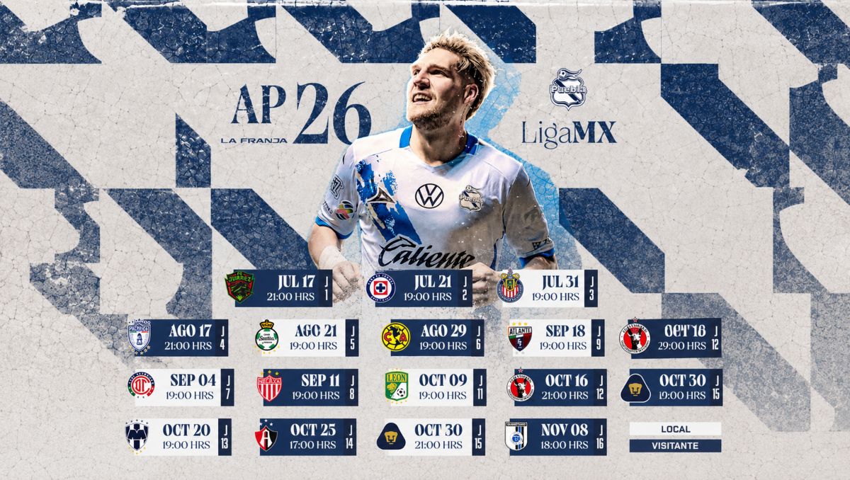 Club Puebla presentó su calendario para el Torneo Apertura 2026 de la Liga MX | Especial