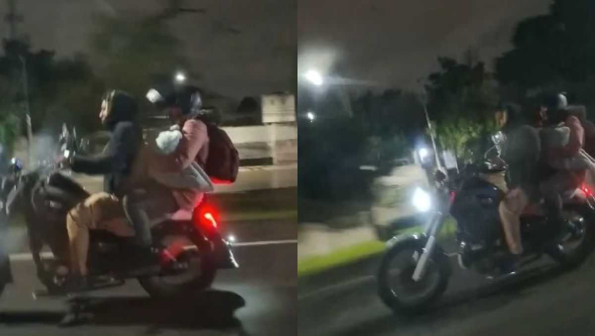 La familia fue captada en una de las vías con más afluencia en Valle de Toluca. Foto: Redes Sociales