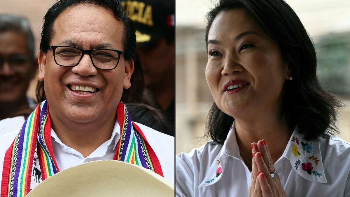 Roberto Sánchez y Keiko Fujimori. | AFP