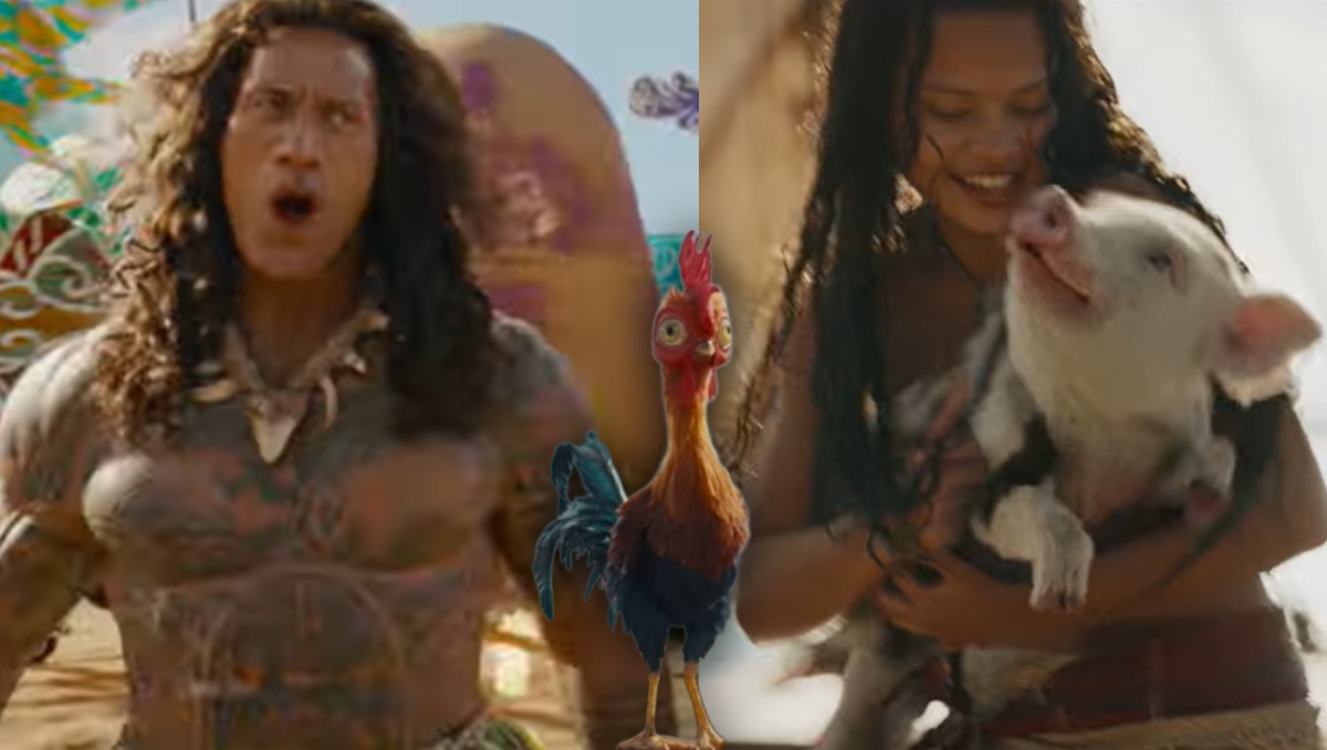 Maui, Moana, Heihei y Pua en el nuevo tráiler de la película de Disney.