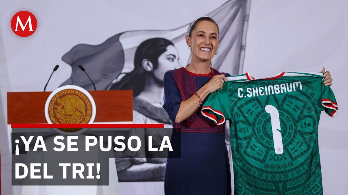 Sheinbaum presume playera personalizada para el Mundial 2026