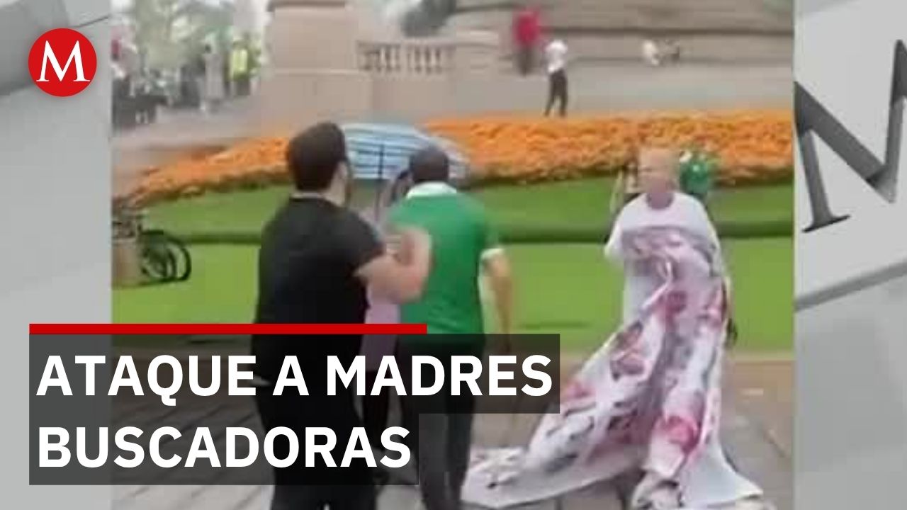Aficionados ebrios arrebatan lona a madres buscadoras e insultan durante manifestación