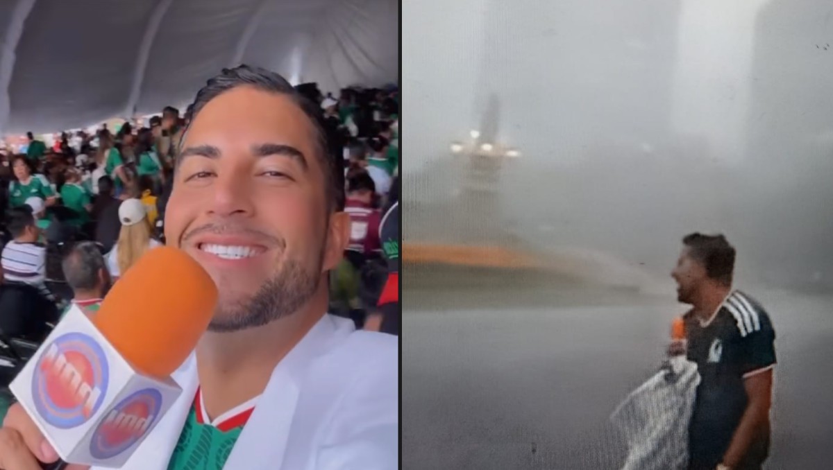 Jorge Cañas y su camarógrafo vivieron un momento inesperado durante una transmisión de Hoy. | FOTO: Especial
