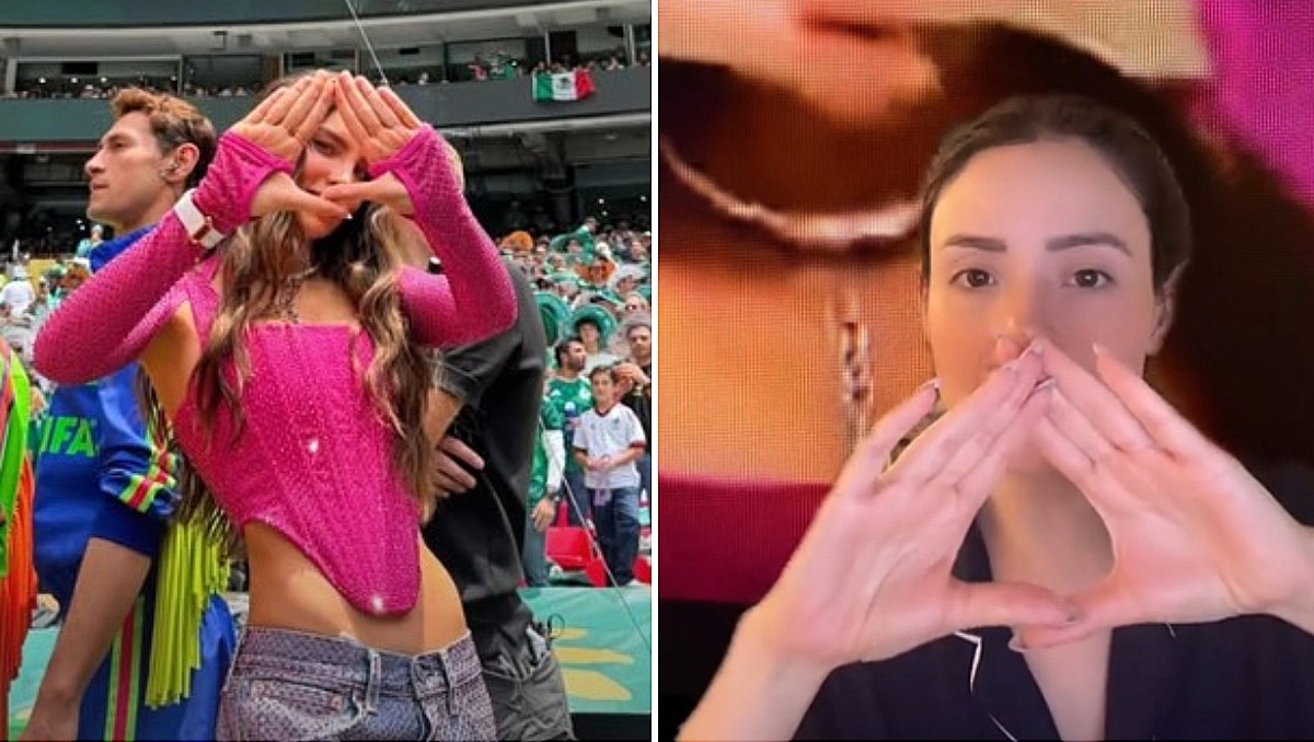 Belinda envuelta en controversia por una seña que hizo en la inauguración del Mundial 2026 (IG)