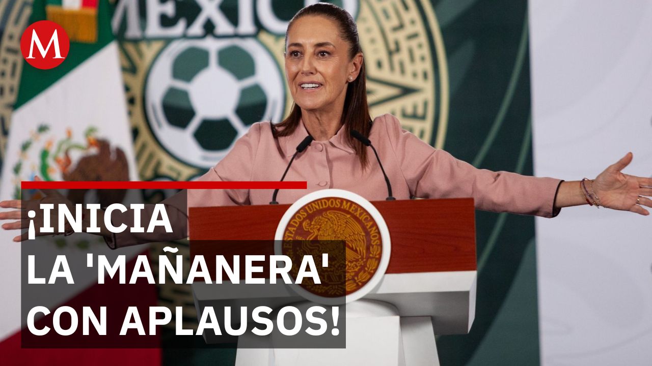 La 'Mañanera' se viste de verde: Así festejó Sheinbaum la victoria de México