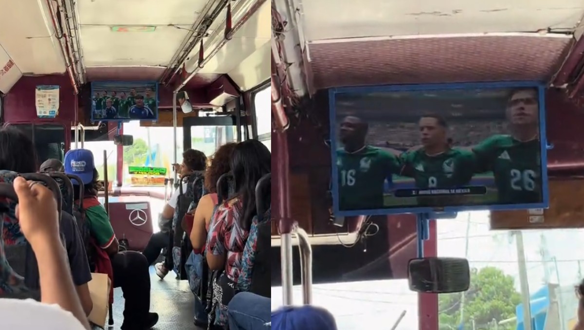 Pasajeros ven la inauguración del Mundial desde un microbús | TikTok