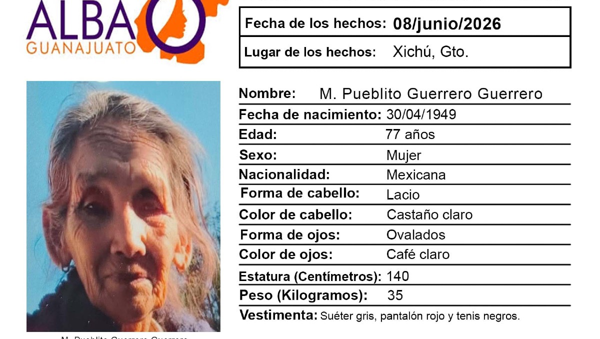 Pueblito Guerrero lleva días desaparecida en Xichú | Redes Sociales: @AlbaProtocolo
