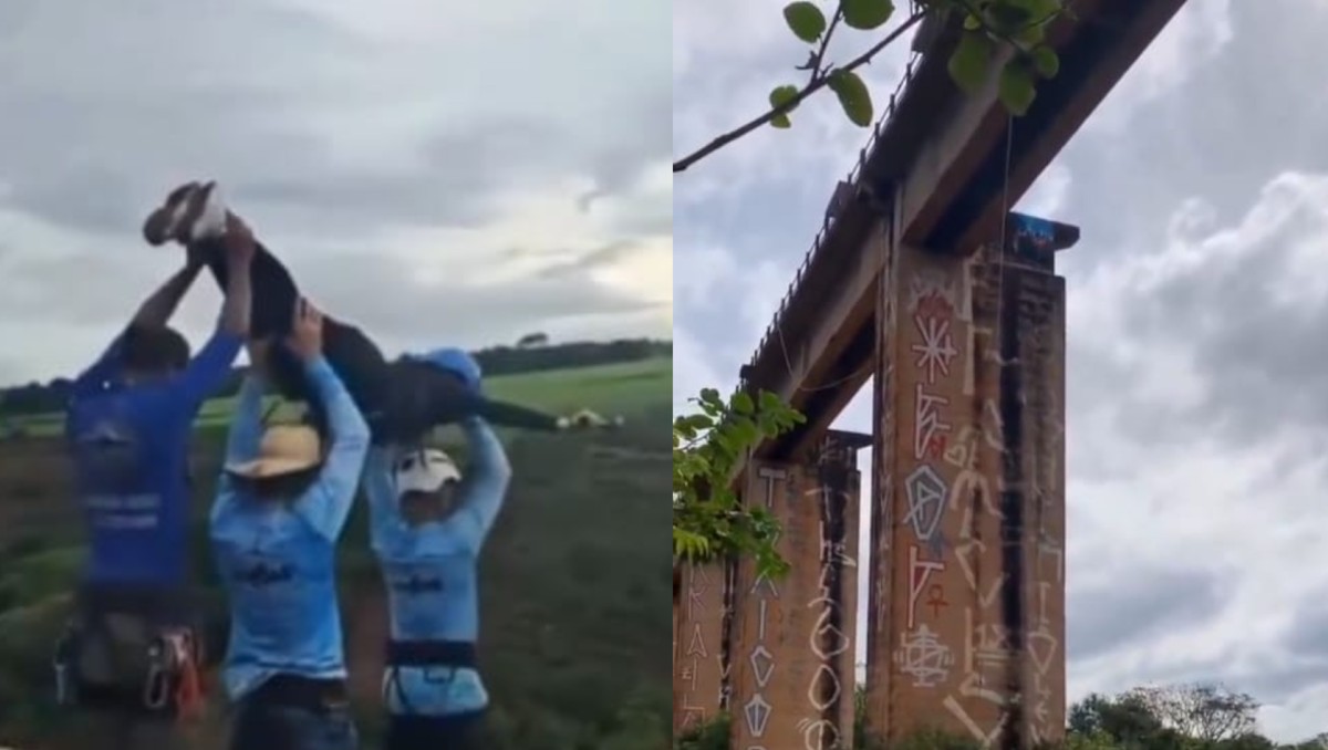 El suceso ocurrió en la caminata de la Ponte do Esqueleto, sitio de senderismo y turismo de aventura en Brasil | Foto: Redes Sociales