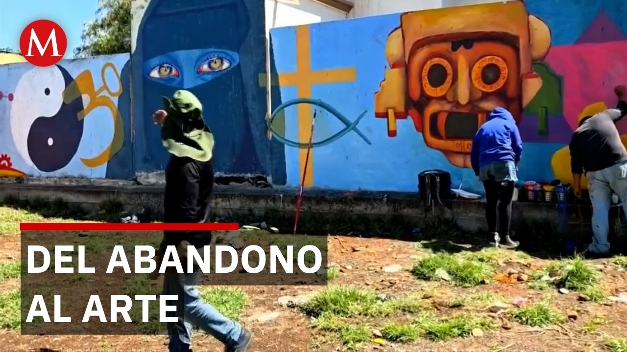 35 artistas crean el mural más grande de Hidalgo para recuperar zona de abandono en Tizayuca