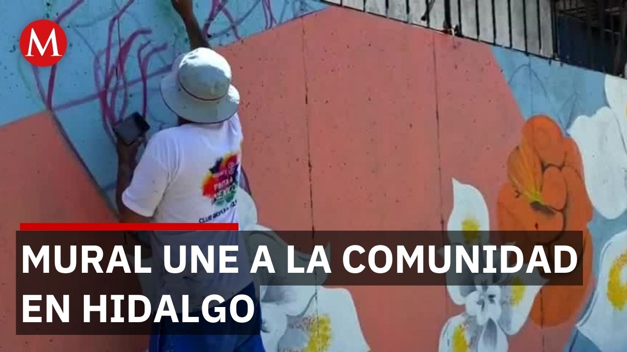 Mural de 730 metros transforma zona de peligro en galería de arte en Hidalgo
