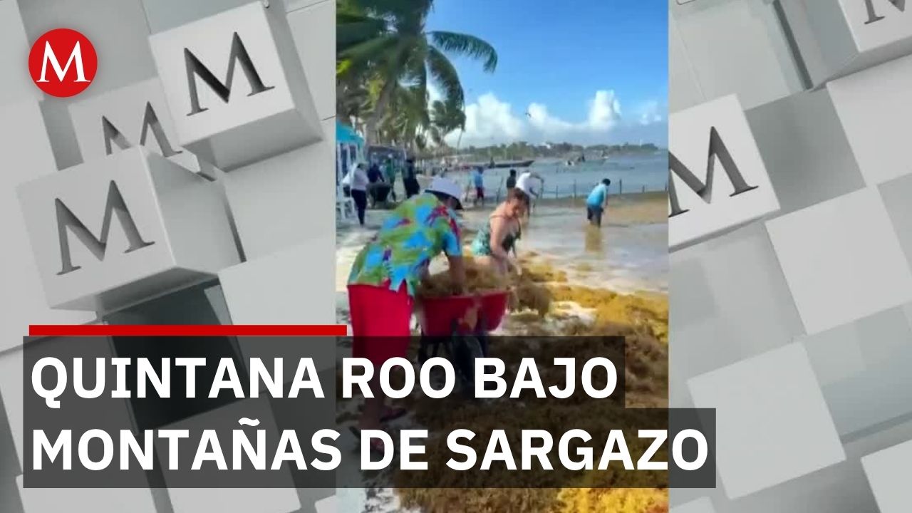 Playas de Quintana Roo desaparecen bajo montañas de sargazo en temporada alta de turismo