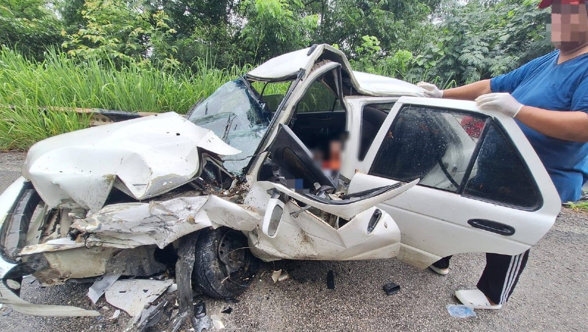 Accidente en la Carretera Federal 85 deja lesionados y obstruye un carril. (Facebook: SSP Tamaulipas)