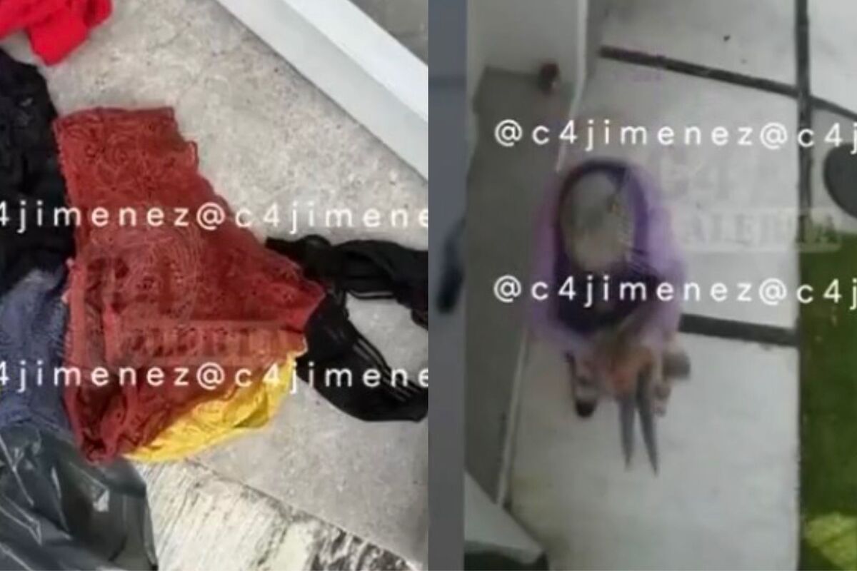 Los dueños de la casa mostraron que había varios calzones afuera de su casa tirados